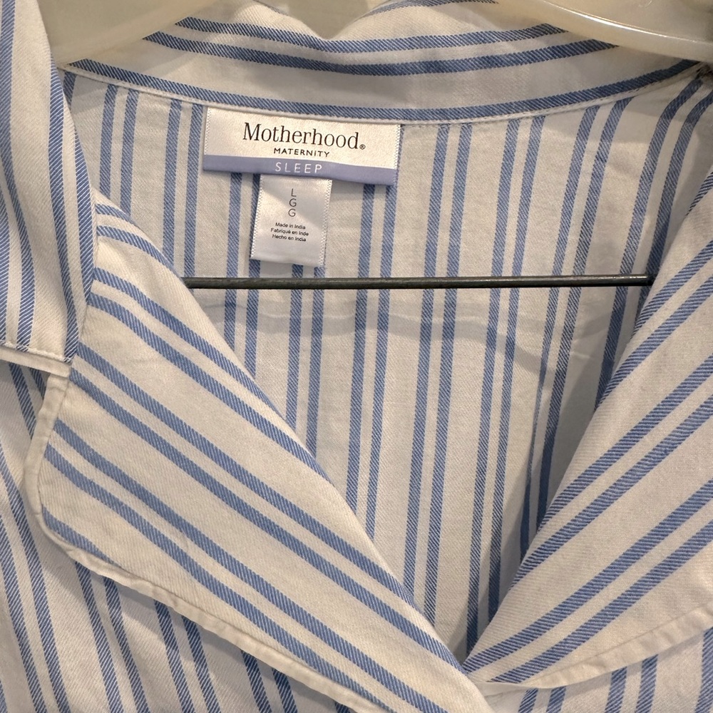 Motherhood Maternity Large, Blue Stripe Sleep Set
